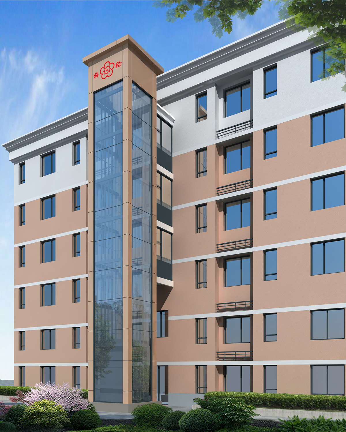 嵌入式玻璃井道