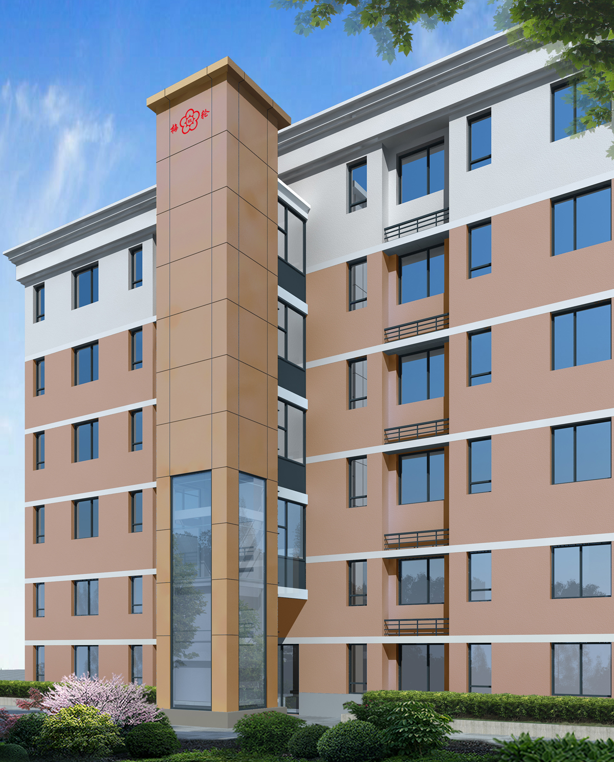 半嵌入式玻璃井道